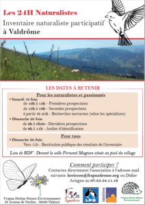 24 heures naturalistes à Valdrôme @ Valdrôme
